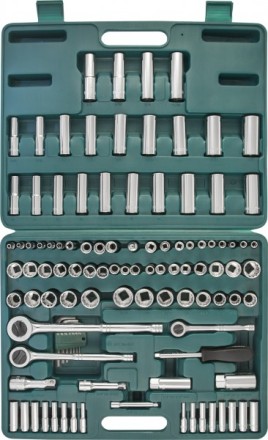 Набор головок торцевых  универсальный 1/2&quot; 1/4&quot; 3/8&quot;DR  5/32-15/16&quot;  4-22мм  ключи угловые 5/64&quot;-1/4&quot;  107предмета  S05Н48107S Jonnesway 48055 купить в Когалыме