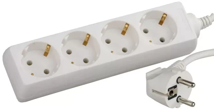 Удлинитель СВЕТОЗАР электрический с заземлением, евро, 4 гнезда, 2м SV-55043-2 купить в Когалыме