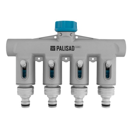 Разветвитель четырёхканальный Palisad 65833, с внутренней резьбой 3/4&quot;, алюминий, LUXE купить в Когалыме