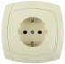 Розетка СВЕТОЗАР "CITY LIGHT" одинарная в сборе, с заземлением, цвет бежевый, 16А/~250В SV-54205-B купить в Когалыме