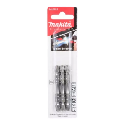 Биты Makita PZ3 65мм 3шт, 2-х сторонние (B-20725) купить в Когалыме
