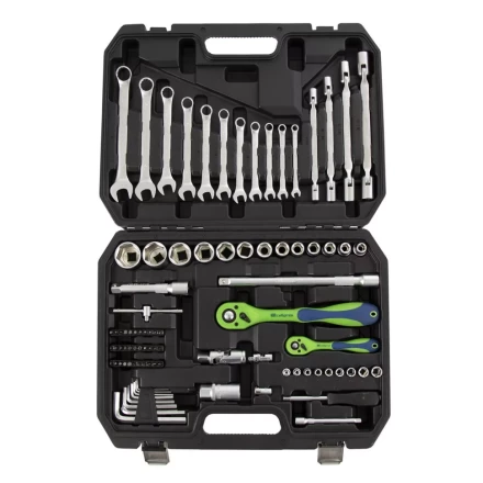 Набор инструментов 89 предметов, CrV 1/2", 1/4" Сибртех 13529 купить в Когалыме