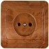 Розетка СВЕТОЗАР "ГАММА" без заземления, одинарная, цвет орех, 16А/~250В SV-54100-N купить в Когалыме