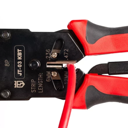 Кримпер многофункциональный КВТ JT-03 с 3 встроенными модулями для обжима RJ-45, RJ-12, RJ-11 (79759) купить в Когалыме