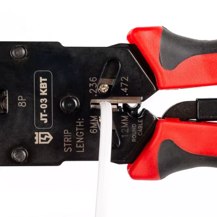Кримпер многофункциональный КВТ JT-03 с 3 встроенными модулями для обжима RJ-45, RJ-12, RJ-11 (79759) купить в Когалыме
