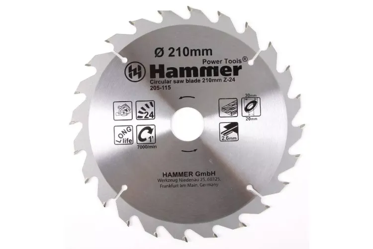 Диск пильный твердосплавный HAMMER Ф210х30мм 24зуб. купить в Когалыме