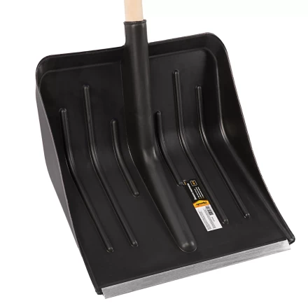 Лопата для уборки снега пластиковая, 405 х 420 х 1415 мм, деревянный черенок, Sparta 61640 купить в Когалыме