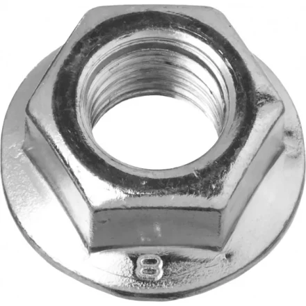 Гайка ЗУБР "МАСТЕР" DIN 6923 с фланцем, класс прочности 8, оцинкованная,  M14, 5кг 303630-14 купить в Когалыме