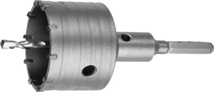 Коронка ЗУБР буровая, коническая посадка центрирующего сверла, шестигранный хвостовик, в сборе, 80мм 2917-80_z01 купить в Когалыме