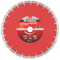 Диск алмазный отрезной сегментный ф230х22,2мм тонкий сухое резание MATRIX Professional 730677