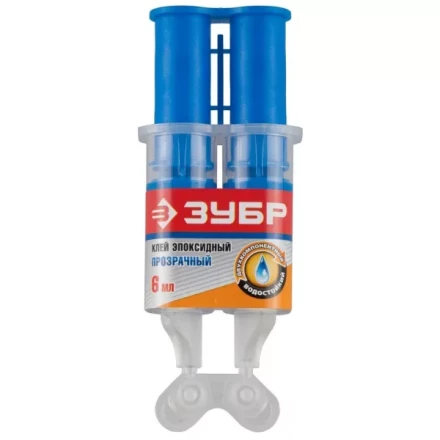 Клей ЗУБР эпоксидный, в двойном шприце, на блистере, 6 мл 41952 купить в Когалыме