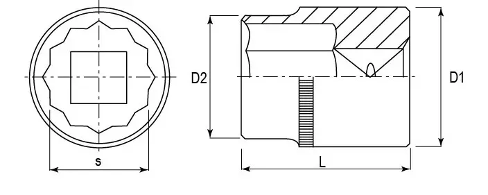 Головка торцевая 12-гранная 1/2"DR 13 мм S04H4913 Jonnesway 47409 купить в Когалыме