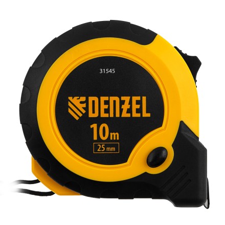 Рулетка Denzel 10м х 25мм, двухкомп. корпус, кнопка-пауза 31545 купить в Когалыме