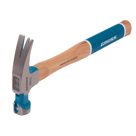 Молоток-гвоздодер,560 г Gross 10419, угол 75, магнит, обрезиненная рукоятка AMERICAN HICKORY купить в Когалыме