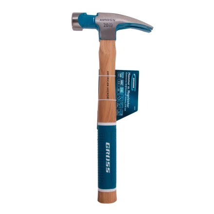 Молоток-гвоздодер,560 г Gross 10419, угол 75, магнит, обрезиненная рукоятка AMERICAN HICKORY купить в Когалыме