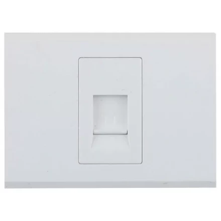Розетка СВЕТОЗАР "ЭФФЕКТ" телефонная, одинарная, без вставки и рамки, цвет белый SV-54417-W купить в Когалыме