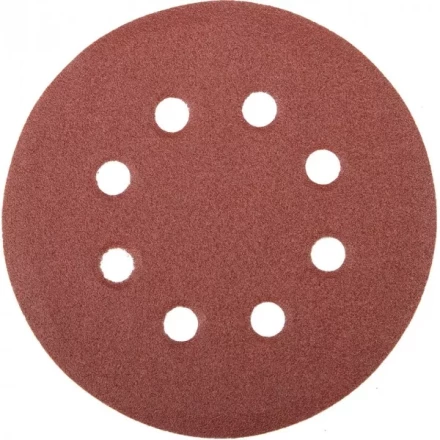 Круг шлифовальный универсальный STAYER "MASTER" из абразивной бумаги на велкро основе, 8 отверстий, Р100, 125мм, 5шт 35452-125-100 купить в Когалыме