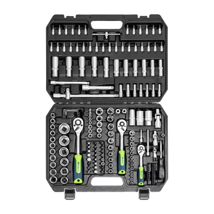 Набор инструментов Сибртех 14171, 1/2", 3/8", 1/4", пластиковый кейс 172 предм. купить в Когалыме