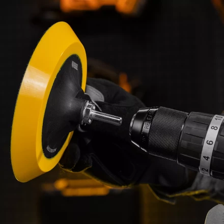 Тарелка опорная для дрели и УШМ с липучкой Denzel, 150 мм, мягкая, с адаптером c М14 на d8, 76249 купить в Когалыме