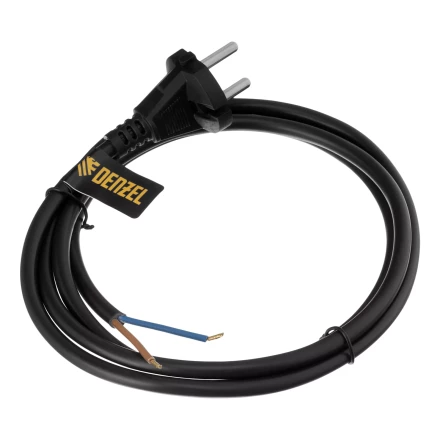 Шнур сетевой Denzel Energy Series, ПВС, 1,5 м, 2 x 1,5 мм, с неразборной вилкой, черный, 3 м, 37669 купить в Когалыме