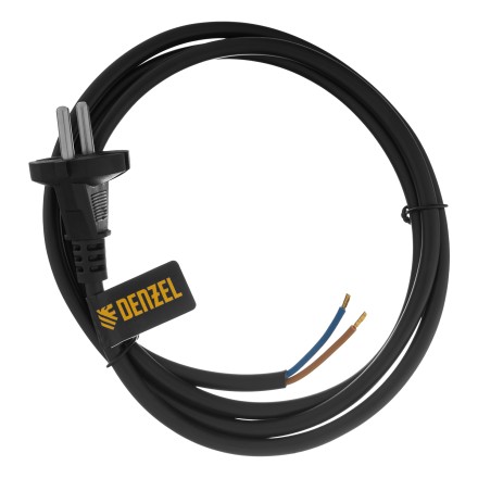 Шнур сетевой Denzel Energy Series, ПВС, 1,5 м, 2 x 1,5 мм, с неразборной вилкой, черный, 3 м, 37669 купить в Когалыме