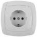 Розетка СВЕТОЗАР "CITY LIGHT" одинарная в сборе, с заземлением, цвет белый, 16А/~250В SV-54205-W купить в Когалыме