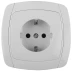 Розетка СВЕТОЗАР "CITY LIGHT" одинарная в сборе, с заземлением, цвет белый, 16А/~250В SV-54205-W купить в Когалыме