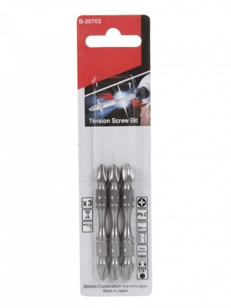 Биты Makita PH2 65мм 3шт, 2-х сторонние (B-20703) купить в Когалыме