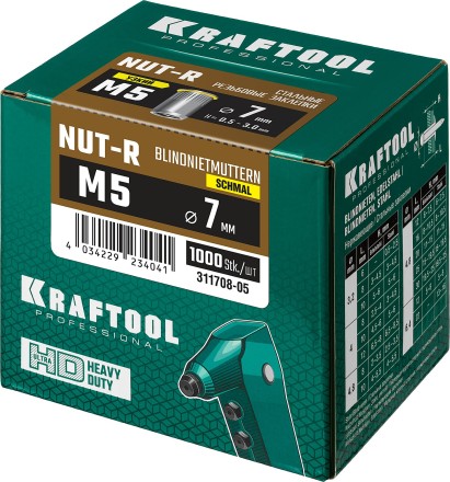 Заклепки резьбовые, уменьшенный бортик, KRAFTOOL 311708-05 купить в Когалыме