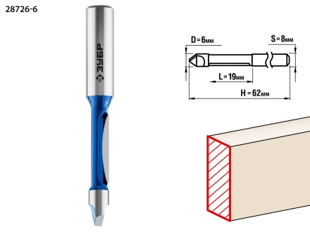 Фрезы кромочные прямые со сверлом серия ПРОФЕССИОНАЛ купить в Когалыме