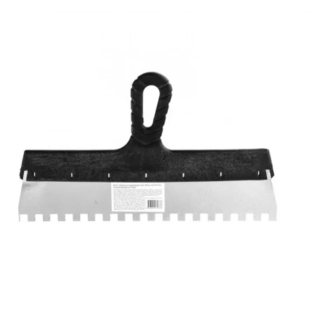 Шпатель из нержавеющей стали 350 мм зуб 10 х 10 мм пластмассовая ручка 85131 купить в Когалыме