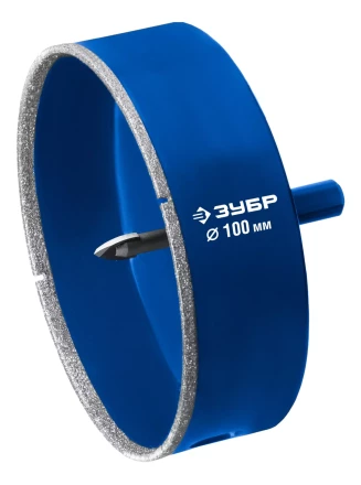 ЗУБР АГК d 100 мм (центр. сверло, трехгр. хвост, Р60), Алмазная коронка, Профессионал (29850-100) купить в Когалыме