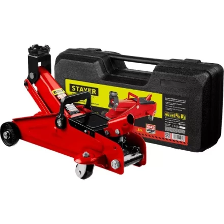 Домкрат гидравлический подкатной "RED FORCE", 2т, 125-320мм, в кейсе, STAYER 43152-2-K 43152-2-K купить в Когалыме