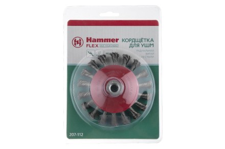 Кордщетка HAMMER тарелка 115мм для УШМ витая сталь (207-112) купить в Когалыме