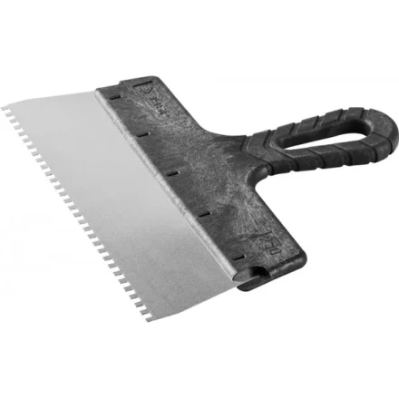 Шпатель ЗУБР "МАСТЕР" ФАСАДНЫЙ, нержавеющее полотно, 250мм, зуб 4х4мм 10078-25-04 купить в Когалыме