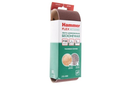 Лента шлиф. бесконечная HAMMER 75х457мм P100 купить в Когалыме