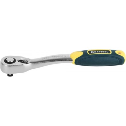 Трещотка для торцовых головок KRAFTOOL &quot;PRO&quot;, Сr-V сталь, 72 зубца, изогнутая, 1/4&quot; 27795-1/4_z02 купить в Когалыме