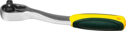 Трещотка для торцовых головок KRAFTOOL &quot;PRO&quot;, Сr-V сталь, 72 зубца, изогнутая, 1/4&quot; 27795-1/4_z02 купить в Когалыме