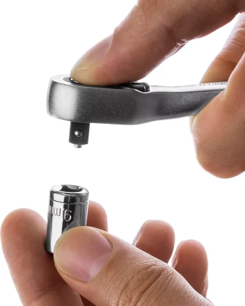 Трещотка для торцовых головок KRAFTOOL "PRO", Сr-V сталь, 72 зубца, изогнутая, 1/4" 27795-1/4_z02 купить в Когалыме