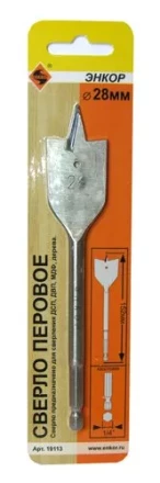 Сверло перовое по дереву  ф28х152мм 1/50/200 19113 купить в Когалыме