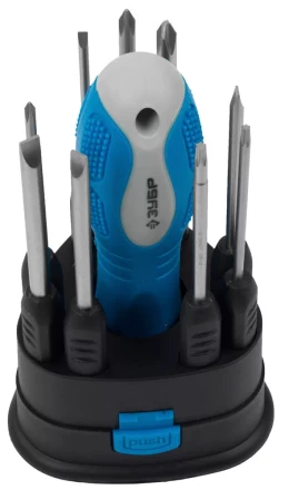 Набор ЗУБР Отвертка "ЭКСПЕРТ" со сменными стержнями 60мм, SL 3,0, 4,0, 5,0, 6,0мм, PH№ 0, 1, 2, TORX 10, 15, 10пред. 25282-H10 купить в Когалыме