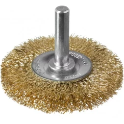 ЗУБР "ПРОФЕССИОНАЛ". Щетка дисковая для дрели, витая латунированная стальная проволока 0,3мм, 50мм 3520-050_z02