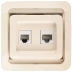 Розетка СВЕТОЗАР "ГАММА" комбинированная, телефонная + компьютерная, цвет бежевый SV-54119-B купить в Когалыме