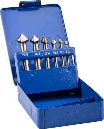 Набор ЗУБР Зенкеры "ЭКСПЕРТ" конусные с 3-я реж. кромками, сталь P6M5, для раззенковки М3, М4, М5, М6, М8, М10 29730-H6 купить в Когалыме