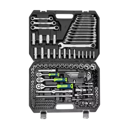 Набор инструментов Сибртех 14172, 1/2", 3/8", 1/4", пластиковый кейс 160 предм. купить в Когалыме