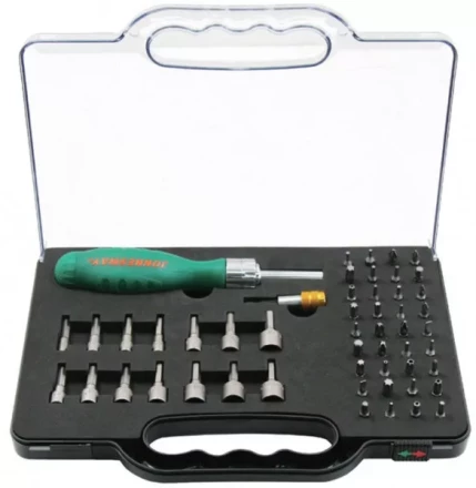 Отвертка трещоточная с набором бит и насадок 52 предмета DR0152S   Jonnesway 48820 купить в Когалыме