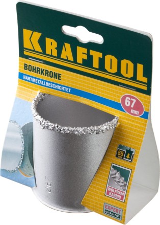 Коронка KRAFTOOL кольцевая с напылением из карбида вольфрама, 67мм 33401-67_z01 купить в Когалыме