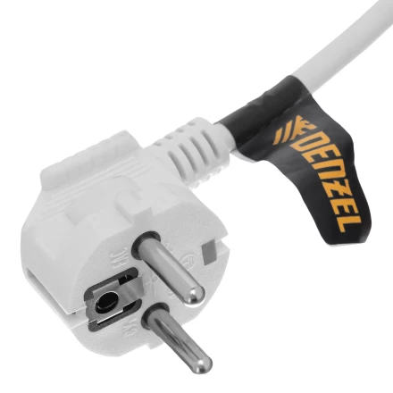 Шнур сетевой Denzel Energy Series, ПВС, 1,5 м, 3 x 1,5 мм, с неразборной вилкой, белый, 3 м, 37670 купить в Когалыме