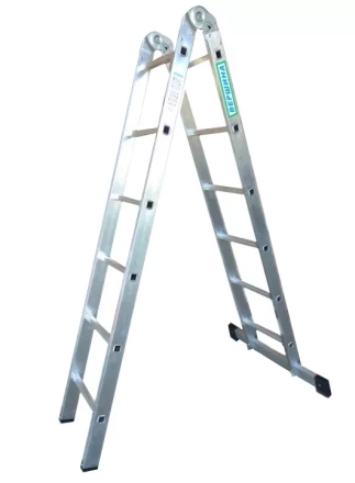 Лестница 2-х секционная алюминиевая шарнирная 2*6 1013315 купить в Когалыме