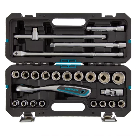 Набор инструментов 24 предмета, 120 зубьев, CrV, 1/2" Gross 14147 купить в Когалыме